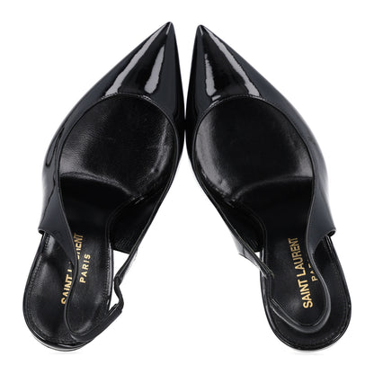 Saint Laurent Patent Opyum 110 Slingback Pumps 36 Black 2 of 8