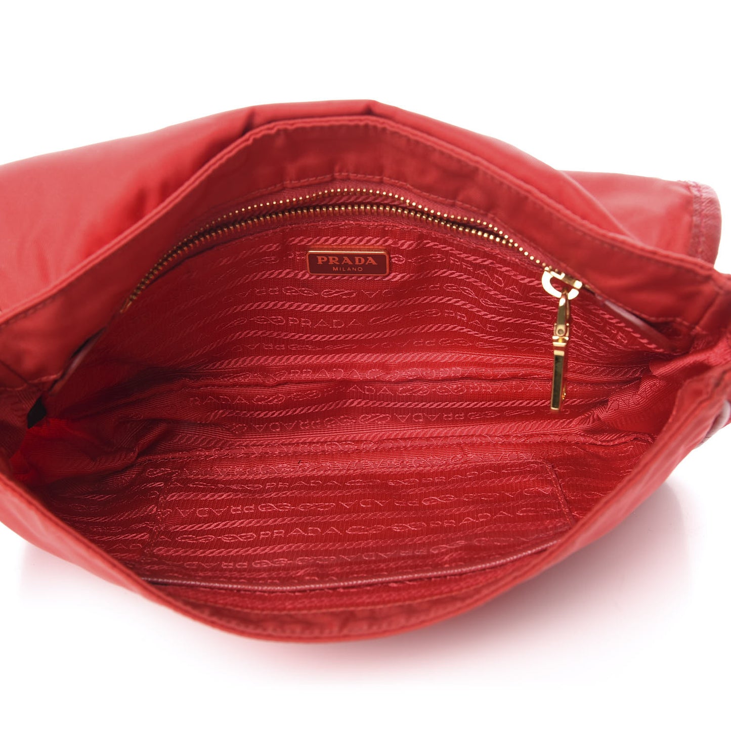 Tessuto Nylon Saffiano Small Messenger Bag Red