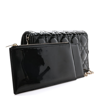 Christian Dior Patent Cannage Lady Dior Pouch Black 5 of 11