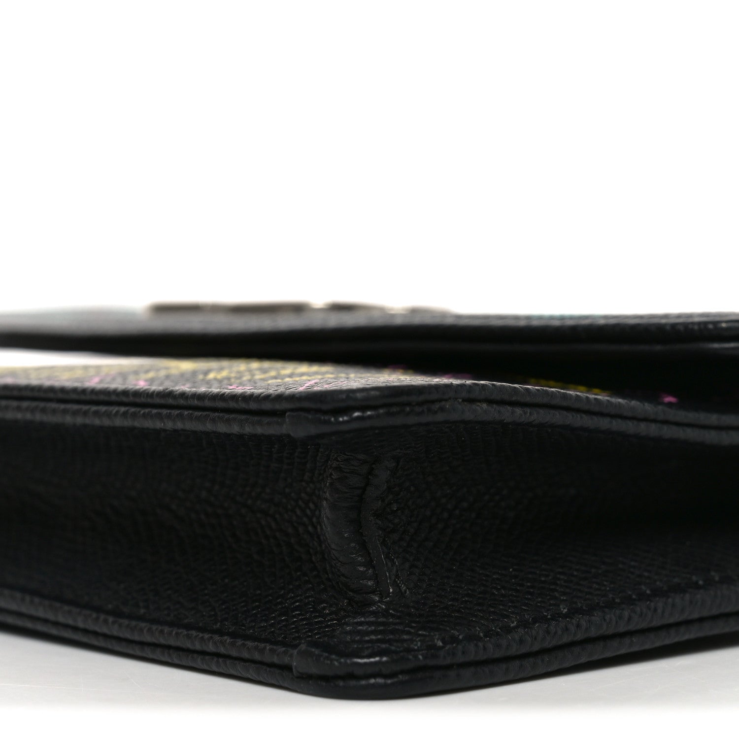 Balenciaga Grained Calfskin Graffiti BB Wallet On Chain Black 7 of 8