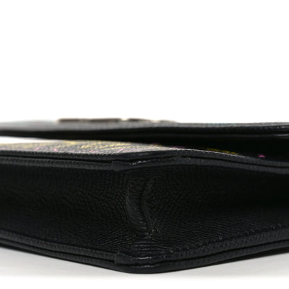 Balenciaga Grained Calfskin Graffiti BB Wallet On Chain Black 7 of 8