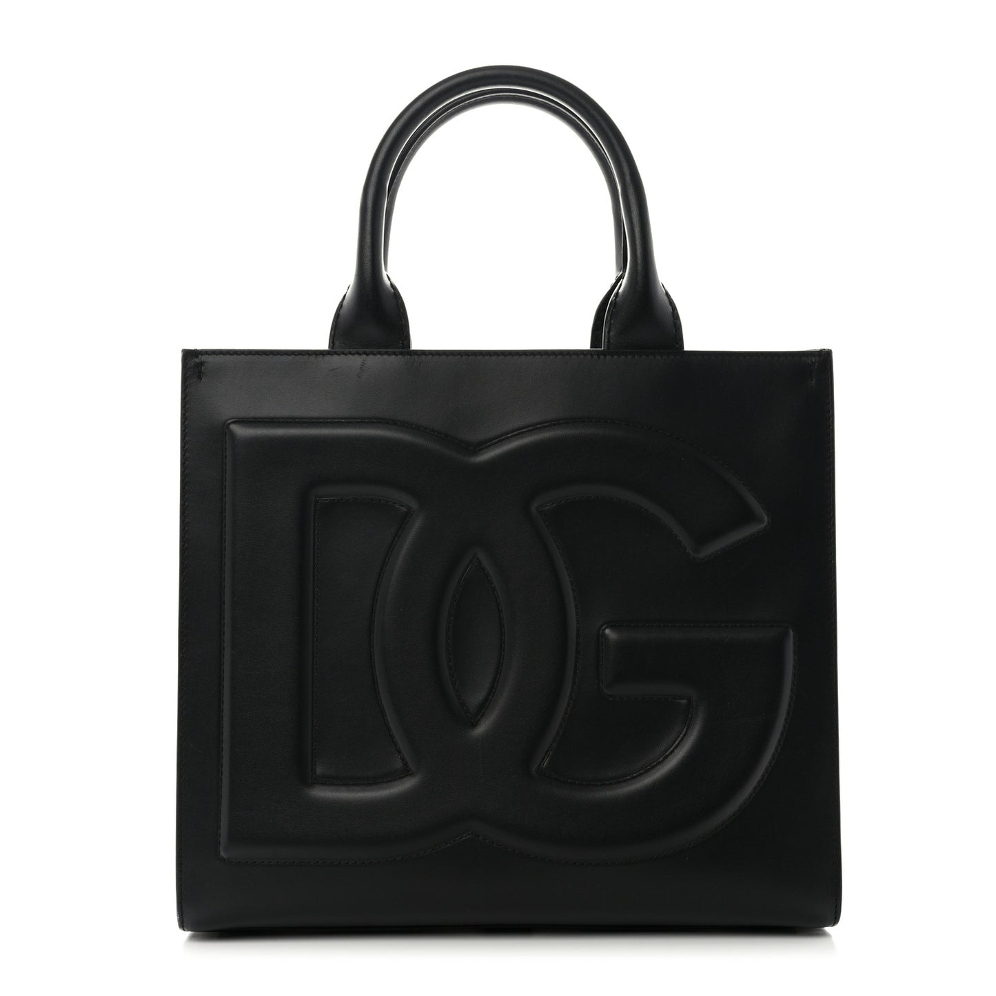Calfskin Small DG Daily Shopper Tote Black