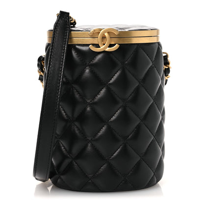 Chanel Lambskin Quilted Crown Box Bag Black 1 of 10