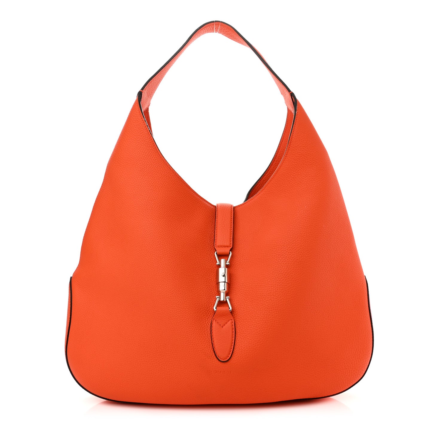 Soft Grained Calfskin Large Jackie Hobo Orange