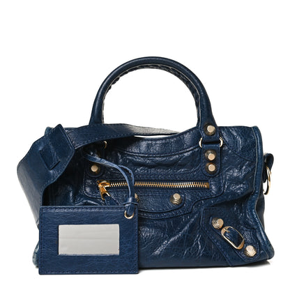 Balenciaga Agneau Giant 12 Gold Hardware Mini City Bleu Mineral 1 of 20