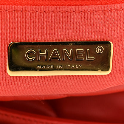 Chanel Goatskin Quilted Medium Chanel 19 Flap Orange 6 of 10
