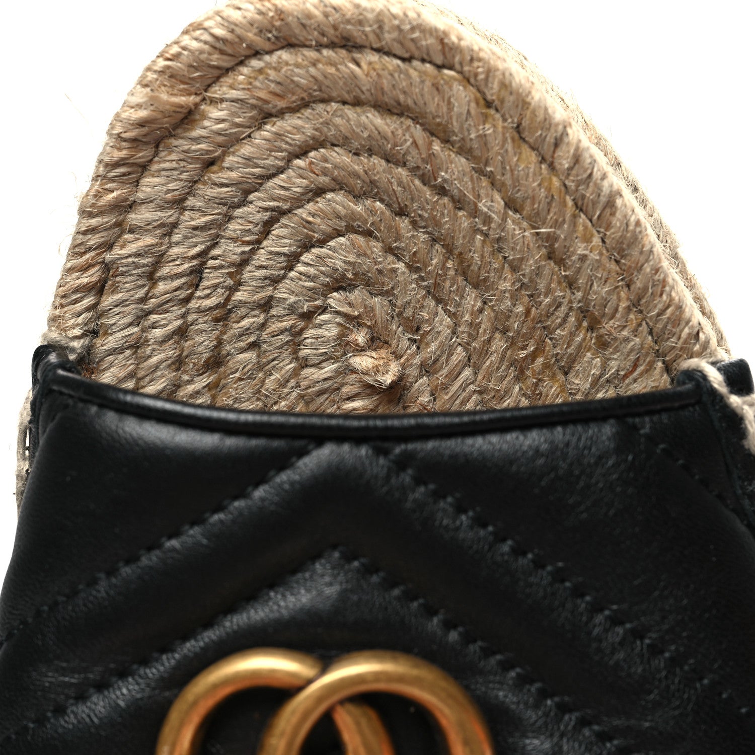 Gucci Nappa Matelasse GG Marmont Platform Espadrille Slide Sandals 37 Black 9 of 10