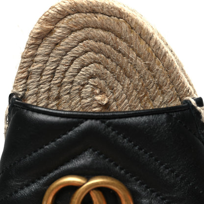 Gucci Nappa Matelasse GG Marmont Platform Espadrille Slide Sandals 37 Black 9 of 10