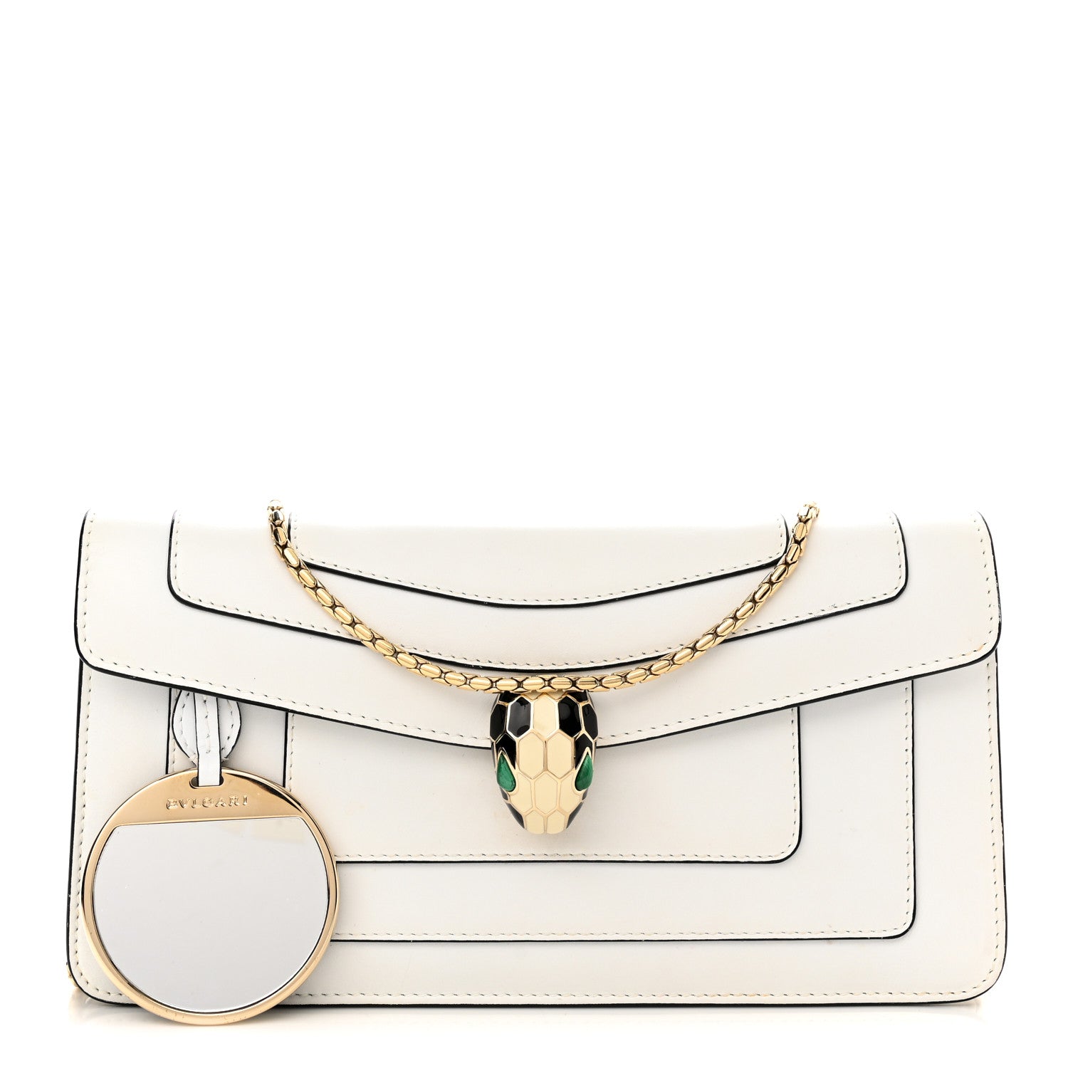 Bulgari Calfskin Serpenti Forever Shoulder Bag White 1 of 9