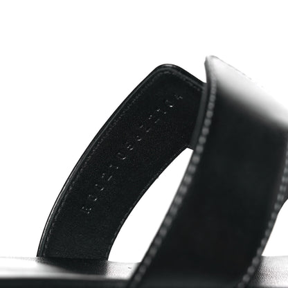 Hermes Box Calfskin Oran Sandals 37.5 Black 8 of 10