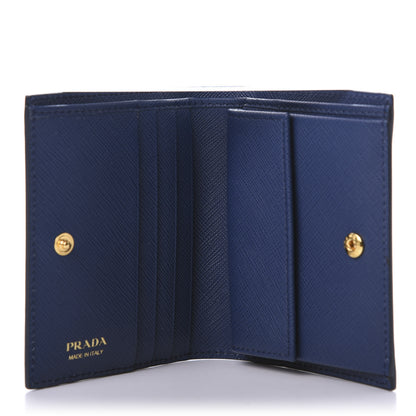 Prada Saffiano Shine Monochrome Bi-Fold Wallet Bleuette 5 of 7