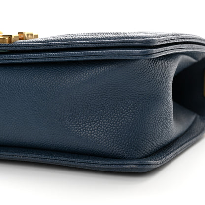 Chanel Caviar Quilted Medium Boy Flap Blue 10 of 12