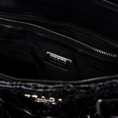Prada Vernice Gaufre Tote Black 9 of 10