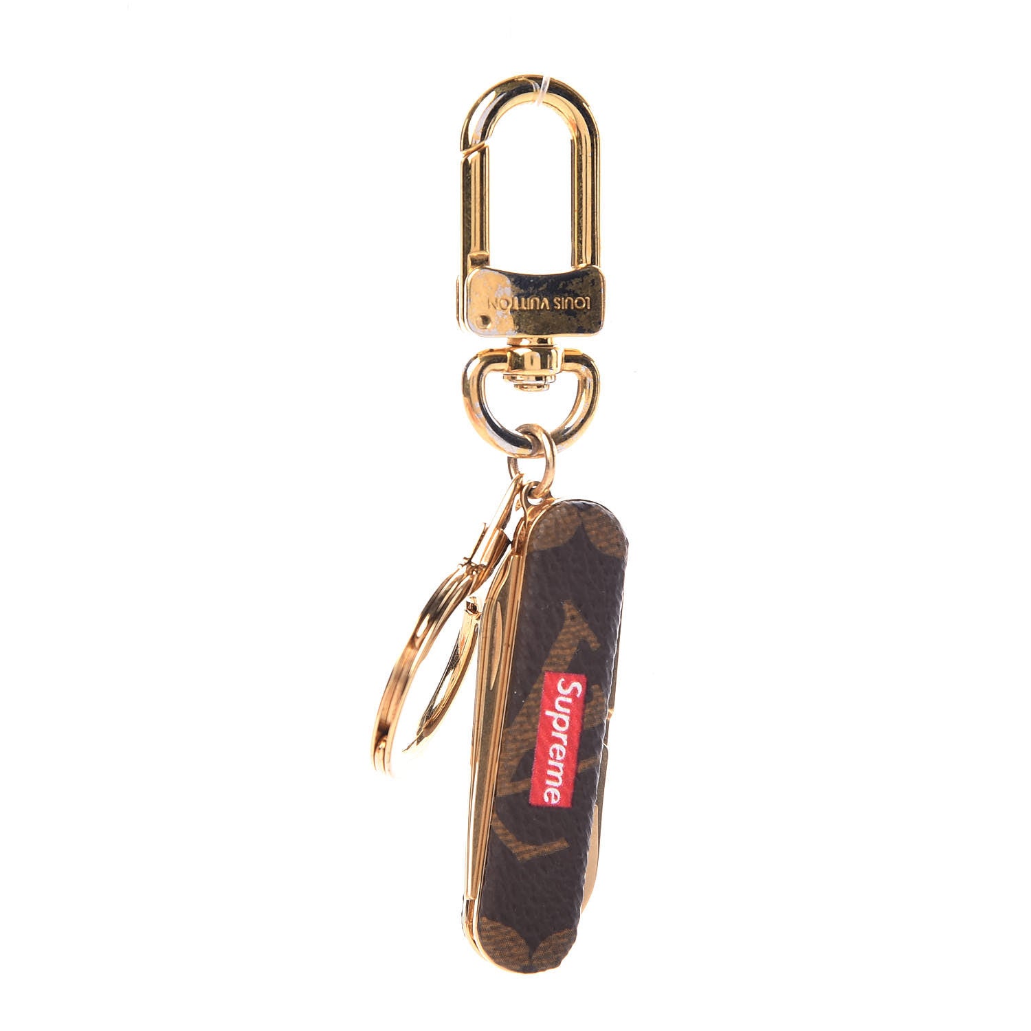 Louis Vuitton X SUPREME Monogram Pocket Knife Bag Charm Key Holder 1 of 4
