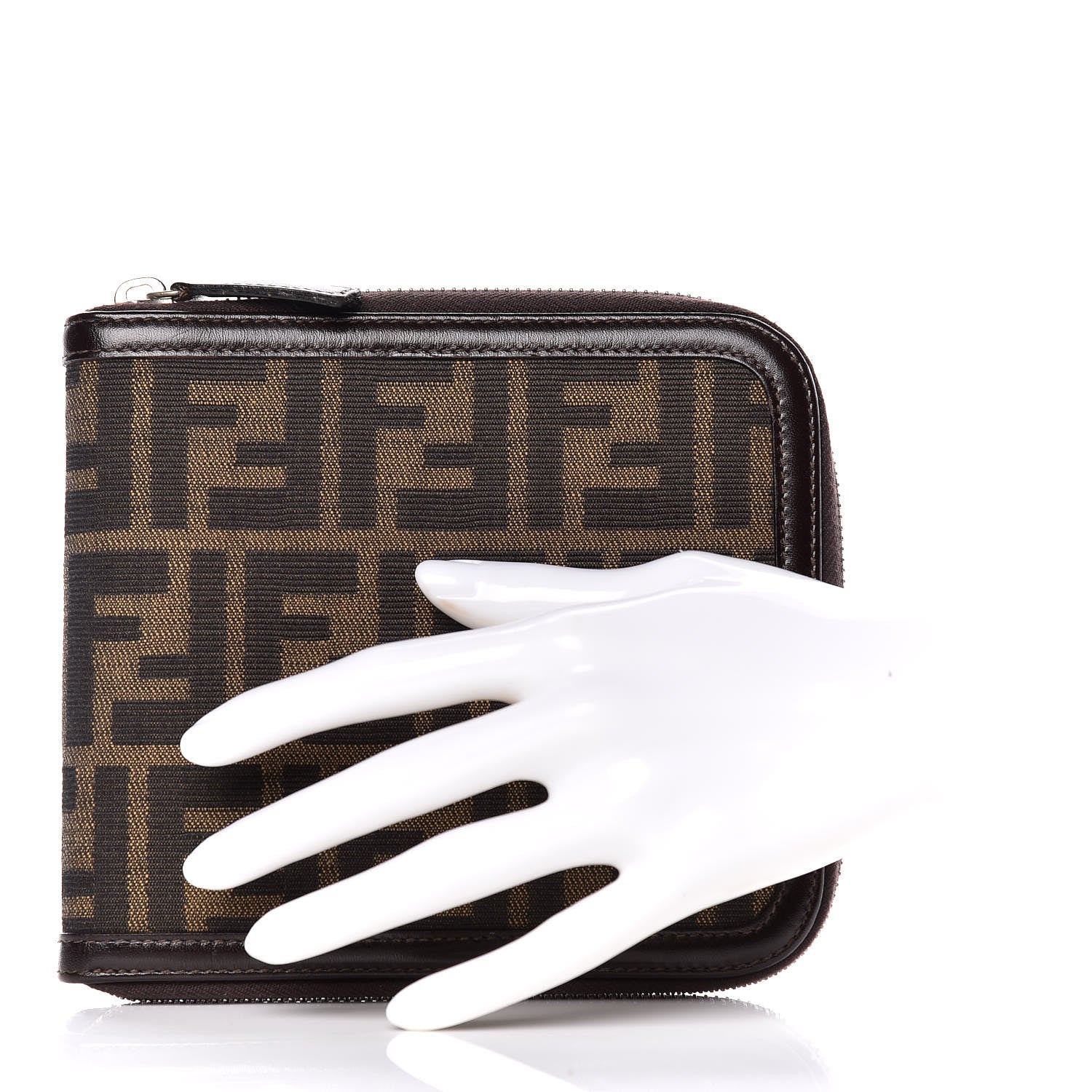 Fendi Zucca Zip Around Pouch Tobacco 2 of 6