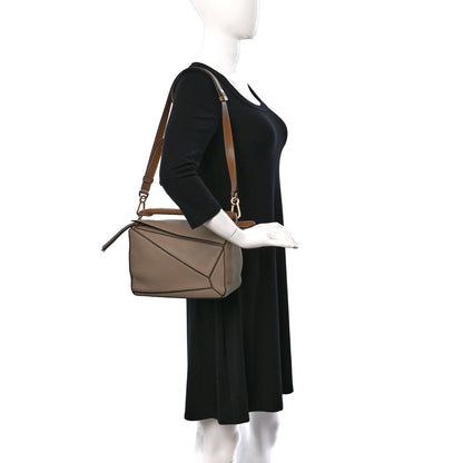 Loewe Grained Calfskin Small Puzzle Bag Sand Mink 2 of 8