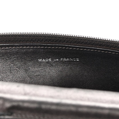 Chanel Metallic Lambskin Quilted Wallet On Chain WOC Dark Grey 7 of 17