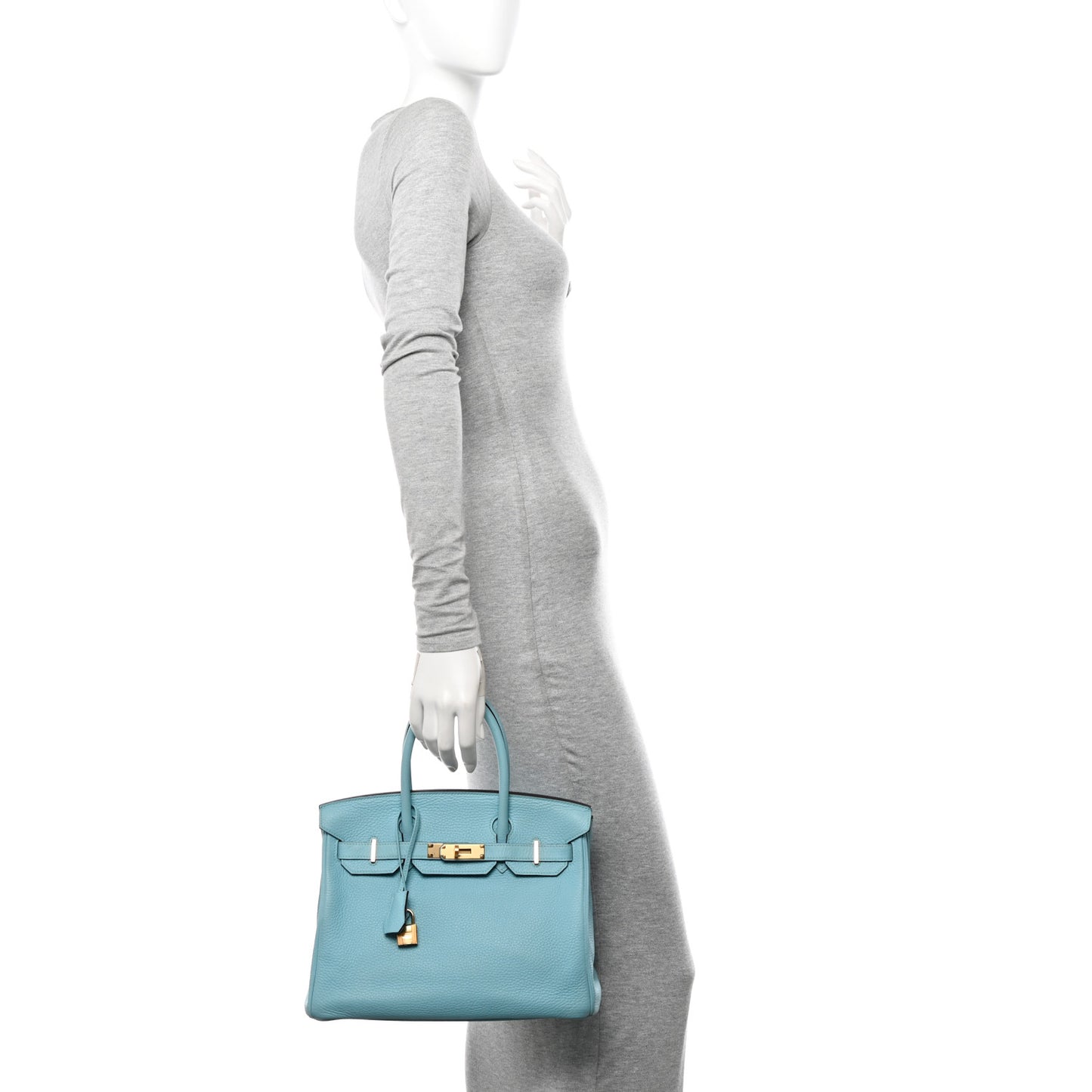 Taurillon Clemence Birkin 30 Bleu Atoll