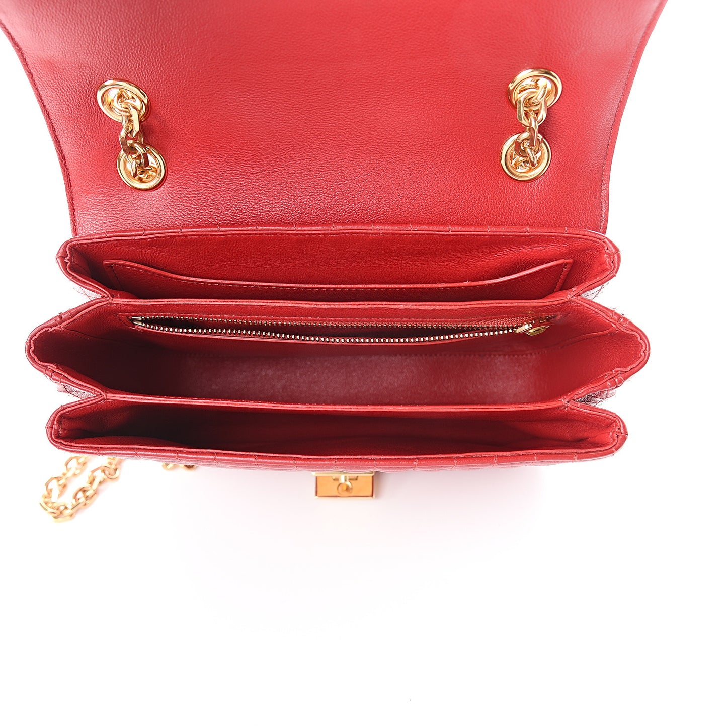 Calfskin Quilted Medium C Bag Red