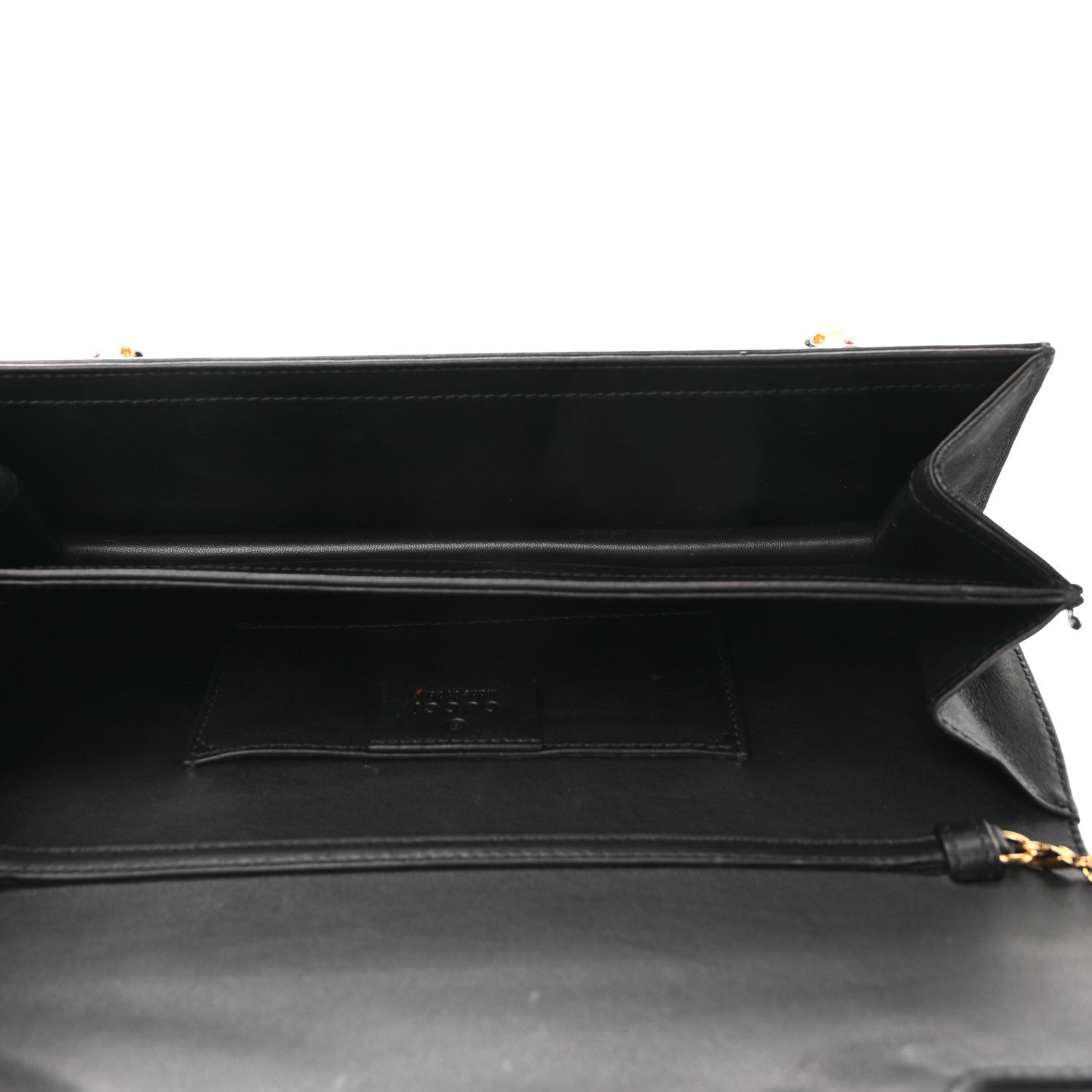Gucci Suede Tigrette Chain Clutch Black 5 of 11
