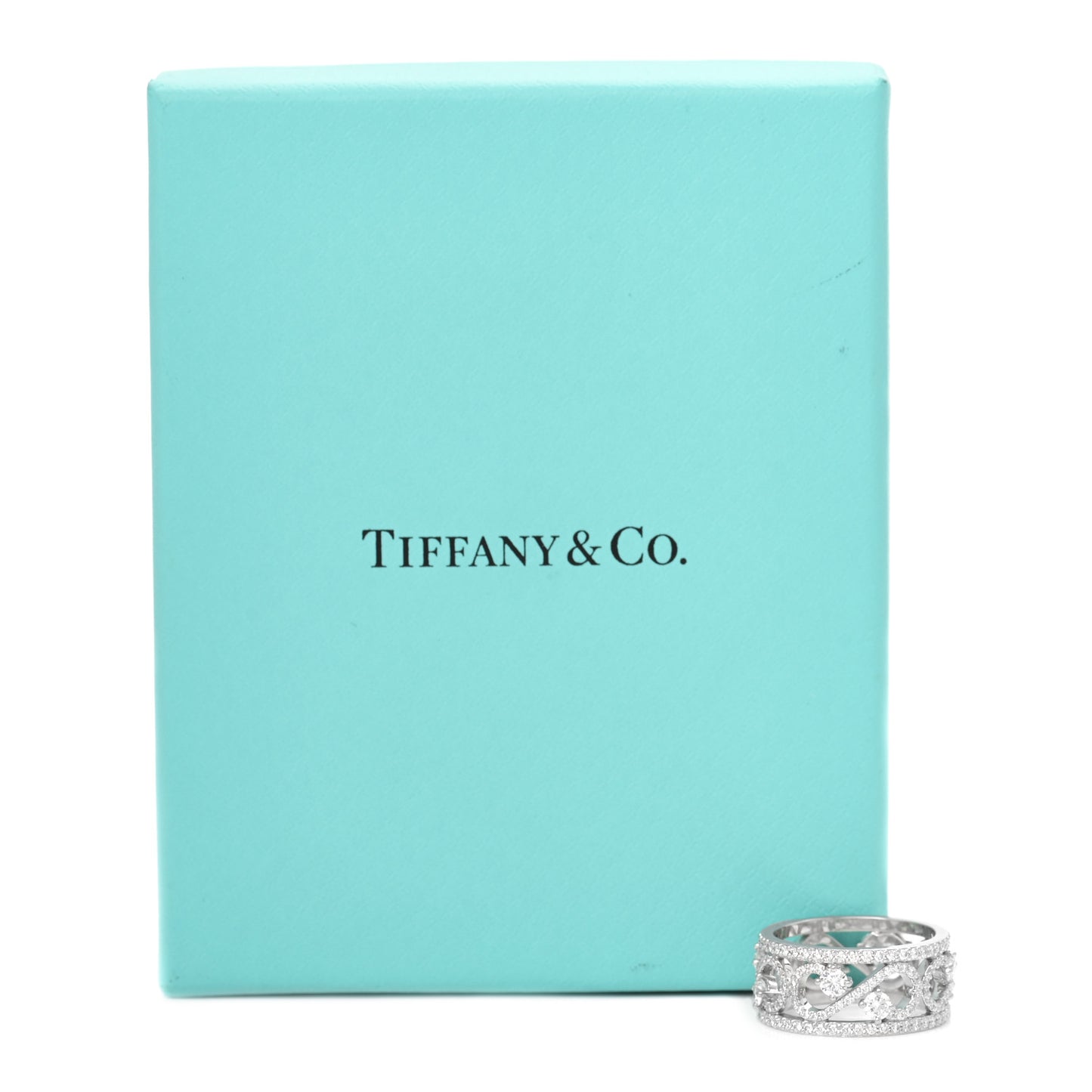 Platinum Diamond Enchant Scroll Ring 52 6