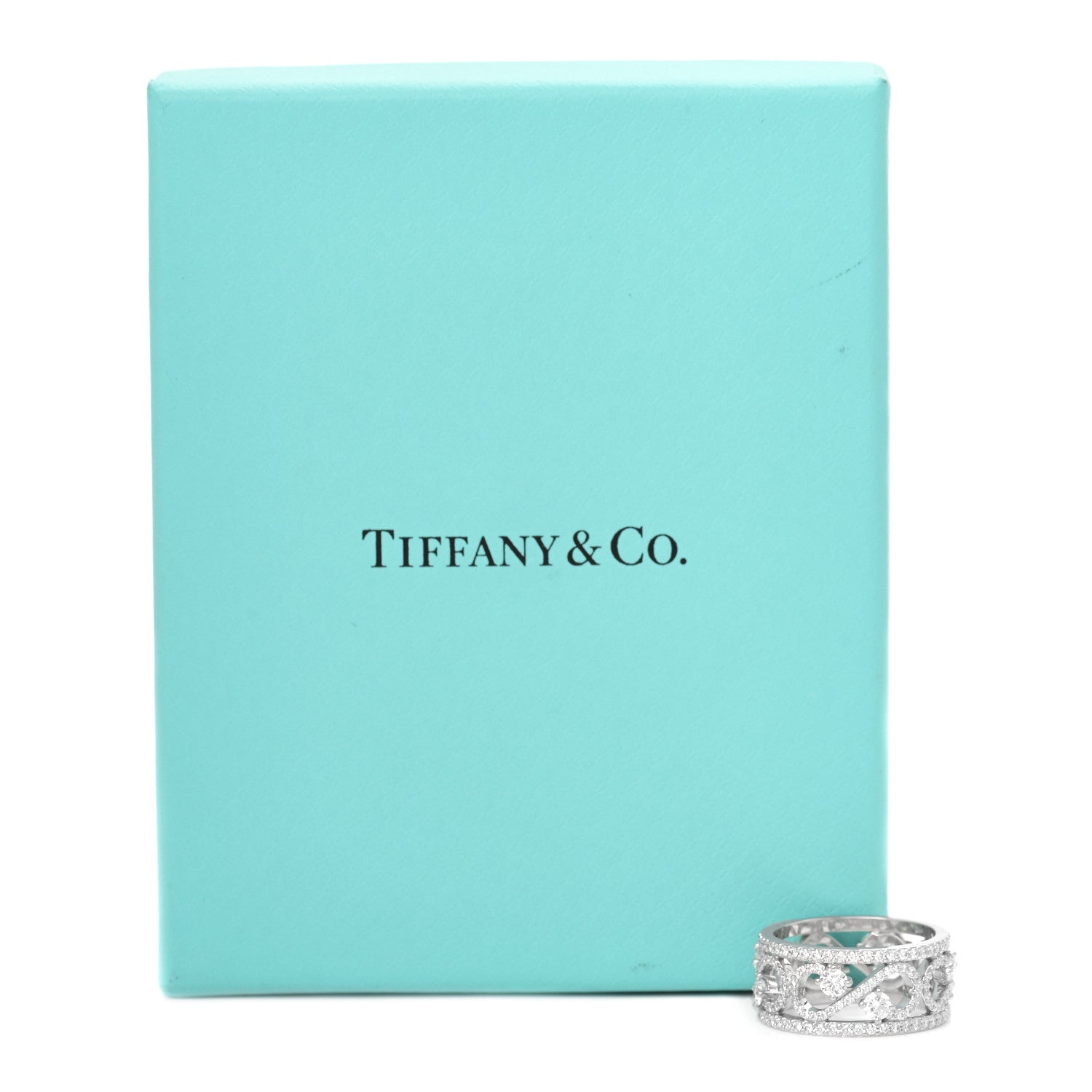 Tiffany Platinum Diamond Enchant Scroll Ring 52 6 5 of 5
