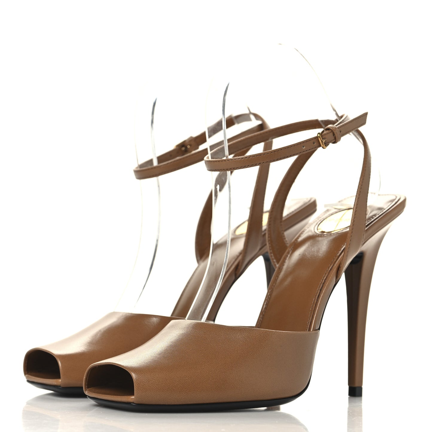 Smooth Calfskin La Scandale 110 Sandals 38 Dark Macadamia