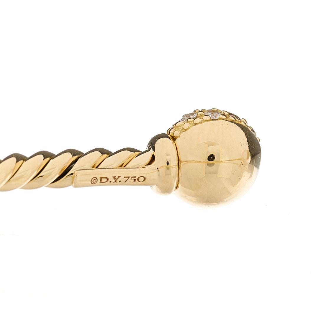 David Yurman 18K Yellow Gold Diamond Pearl Solari Bracelet 3 of 4