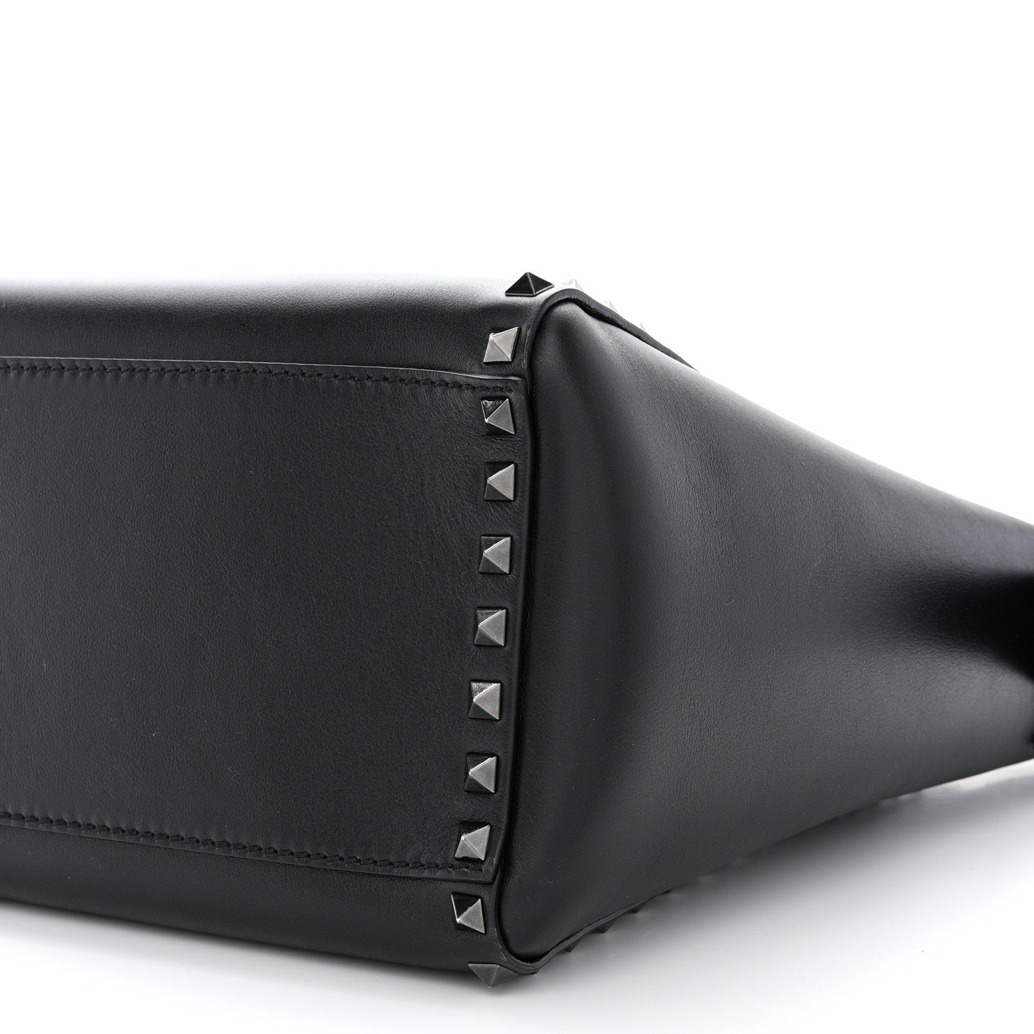 Valentino Garavani Vitello Rockstud Double Handle Tote Black 10 of 11