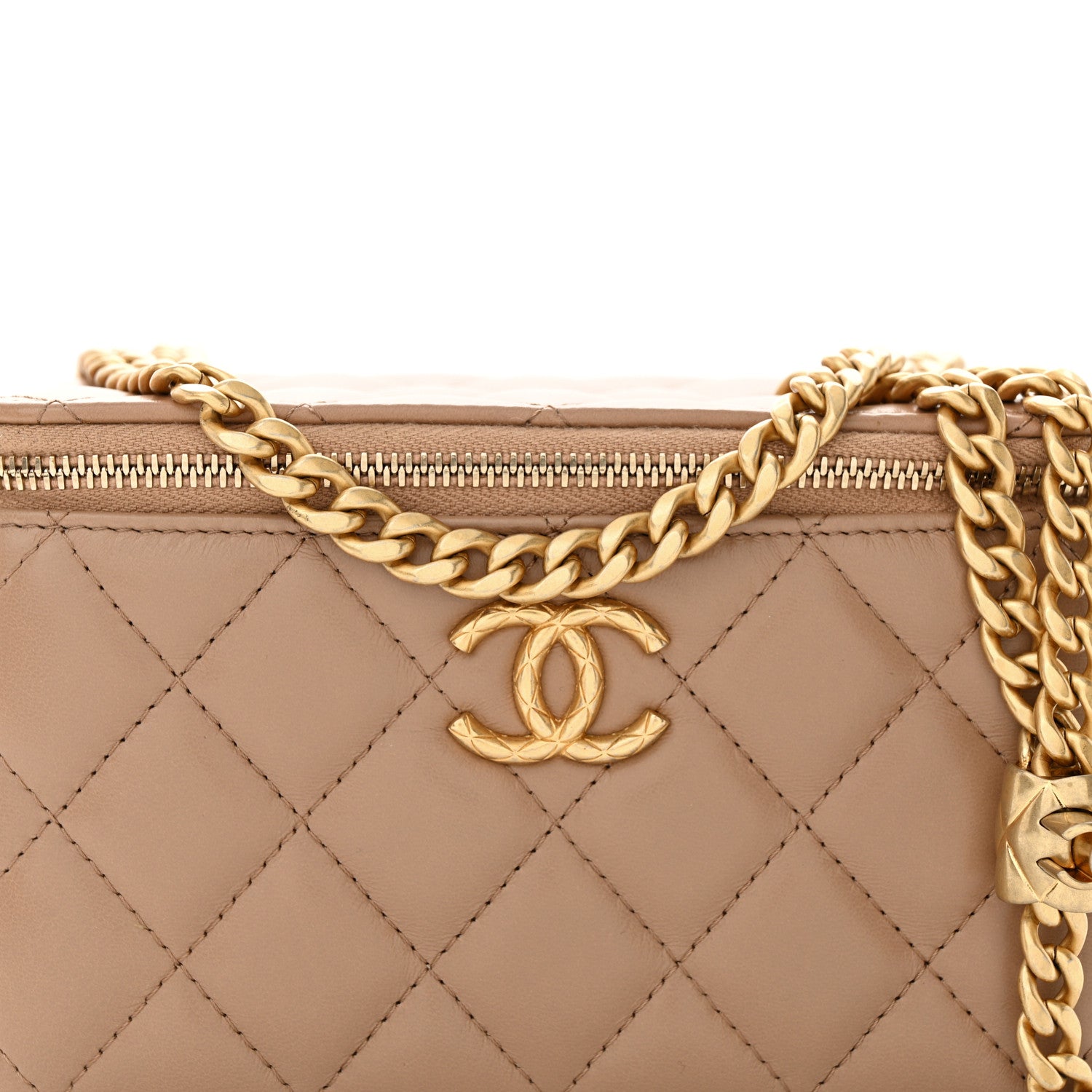 Chanel Lambskin Quilted Small Pillow Crush Vanity Case With Chain Beige 8 of 13