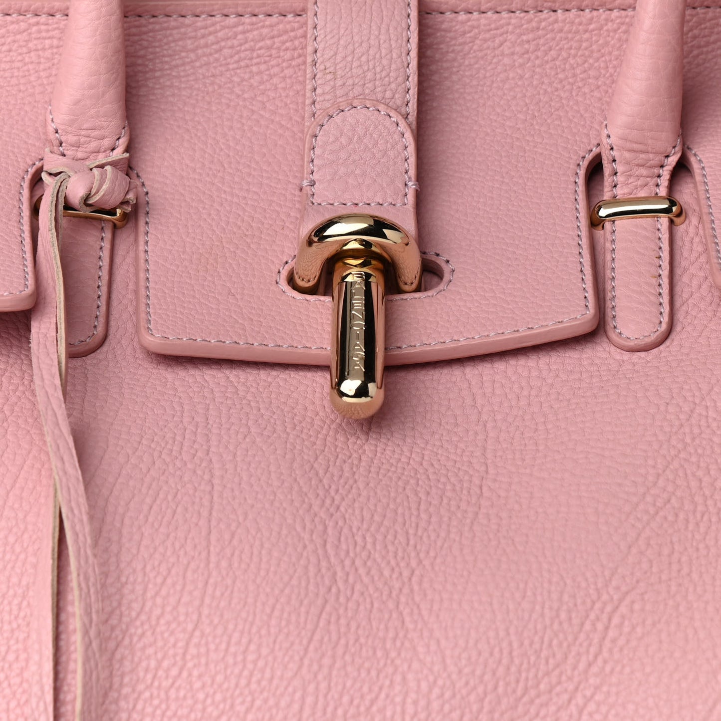Grained Calfskin L Tube Round Tote Rose