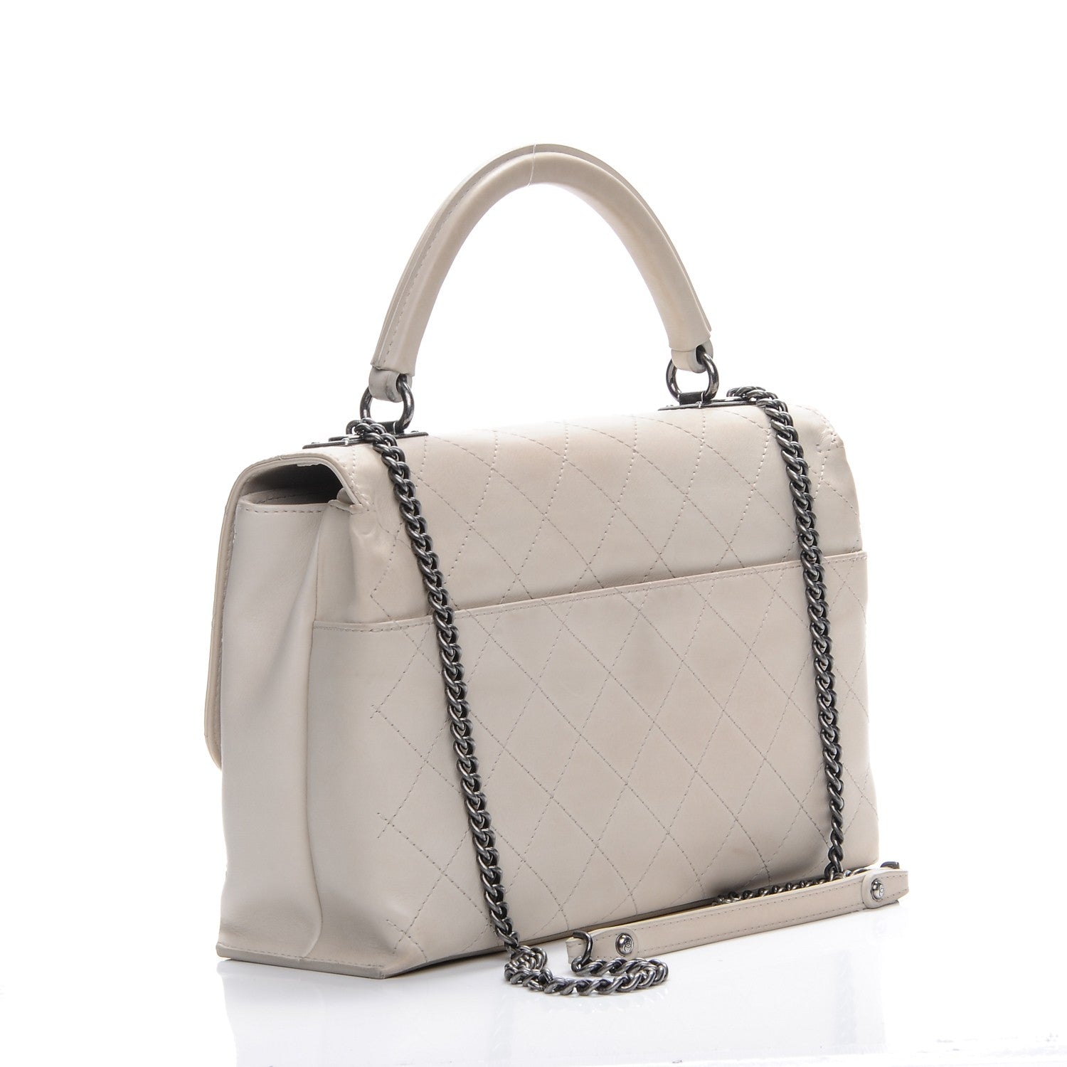 Chanel Calfskin Stitched Urban Luxury Top Handle Bag Ivory 3 of 10