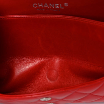 Chanel Lambskin Quilted Medium Double Flap Red 17 of 25