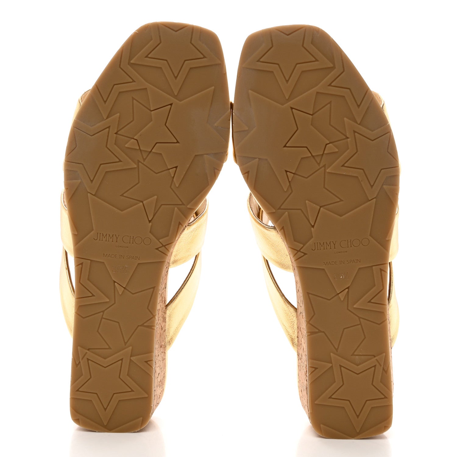 Jimmy Choo Metallic Wedge Sandals 36.5 Gold 5 of 8