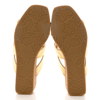 Jimmy Choo Metallic Wedge Sandals 36.5 Gold 5 of 8
