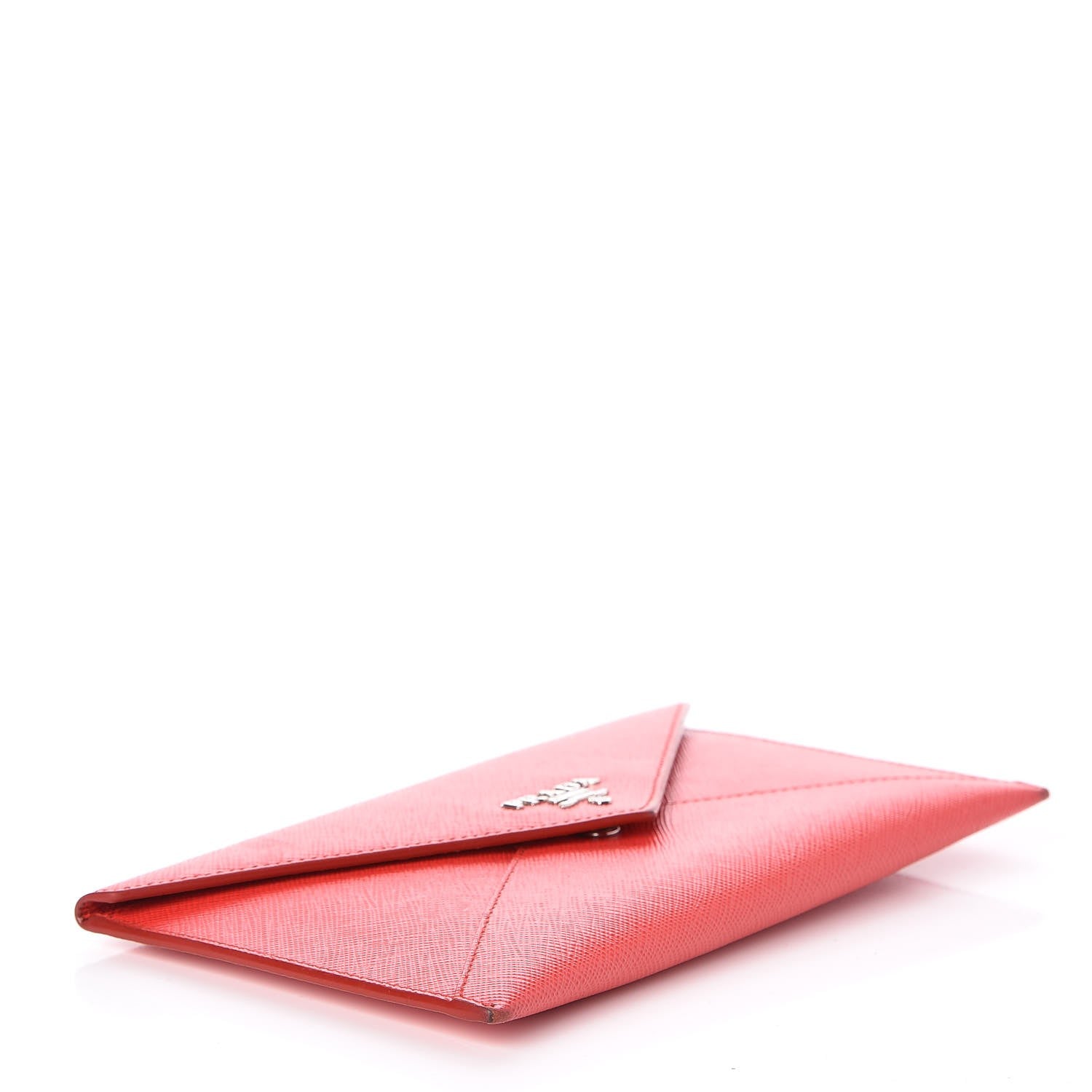 Prada Saffiano Metal Envelope Wallet Red 4 of 6
