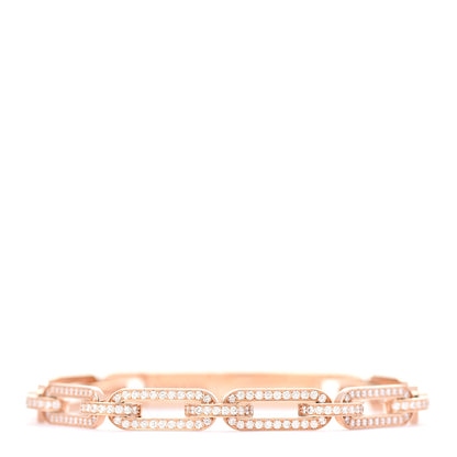 Hermes 18K Rose Gold Diamond Full Pave PM Kelly Chaine Bracelet SH 3 of 5