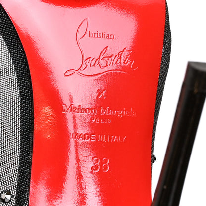 Christian Louboutin X MAISON MARGIELA Rete Patent Strass Bridiela Una 100 Pumps 38 Black 8 of 10