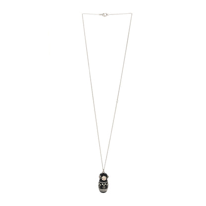 Chanel Resin Matryoshka Russian Doll Necklace Black 3 of 5