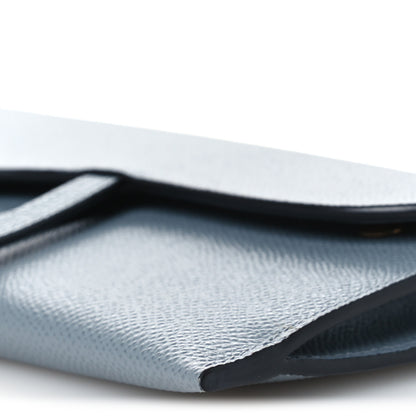 Christian Dior Grained Calfskin Saddle Chain Wallet Pouch Cloud Blue 11 of 13