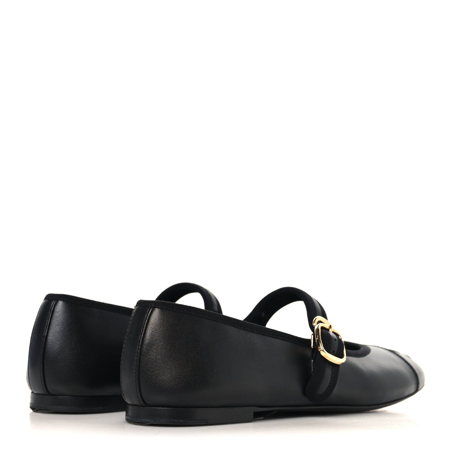 Lambskin Mary Jane Flats 38 Black