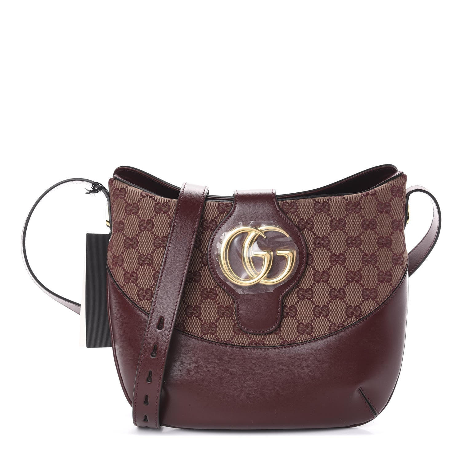 Gucci GG Monogram Calfskin Medium Arli Shoulder Bag Sahara Rubino Chardonnay 1 of 9