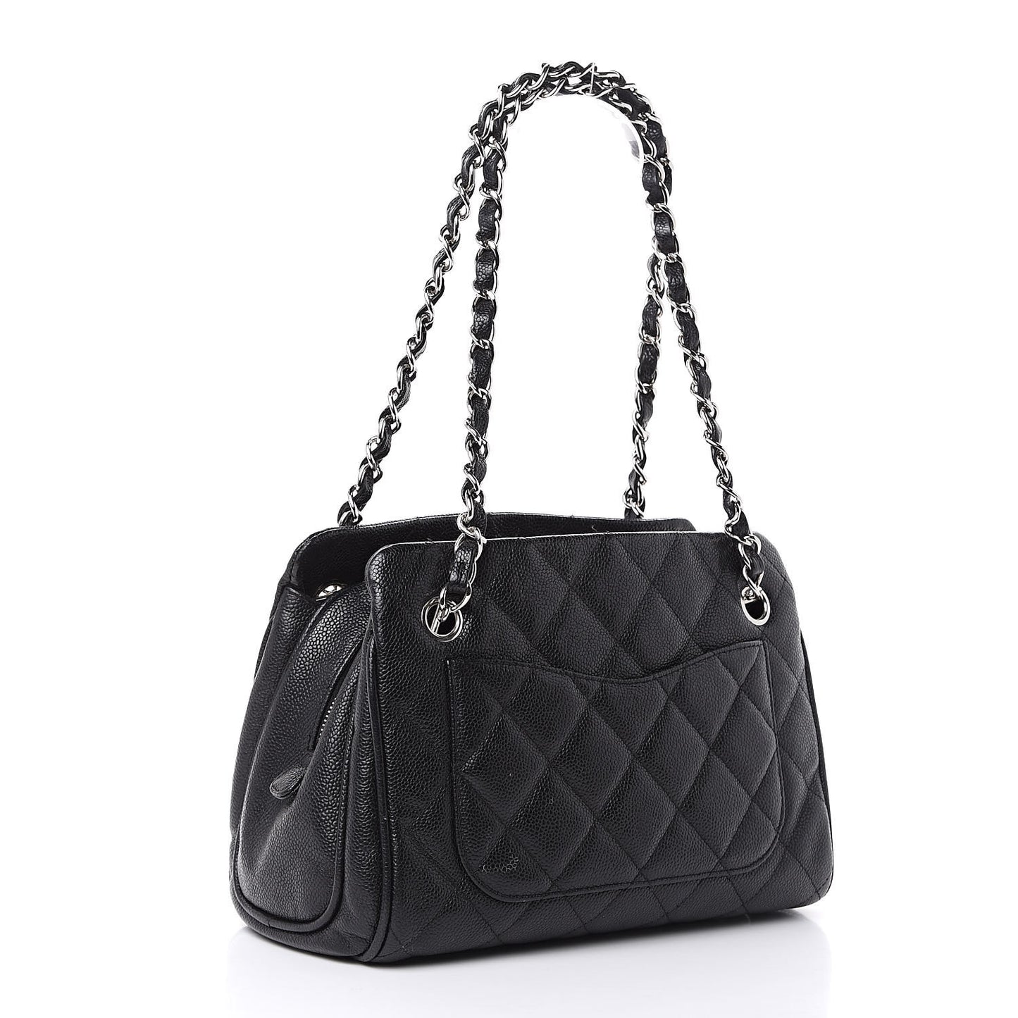 Caviar Quilted Tote Black