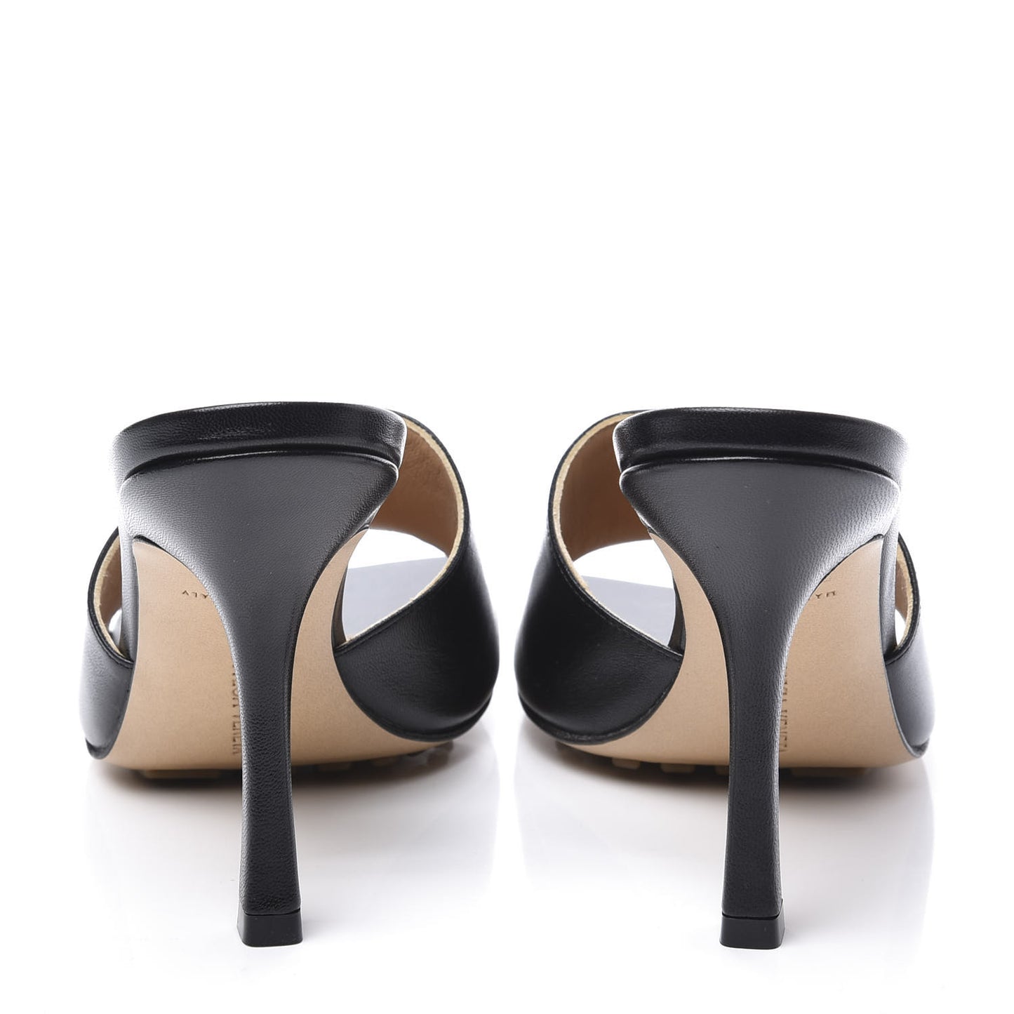 Lambskin Stretch Mule Sandals 38 Black