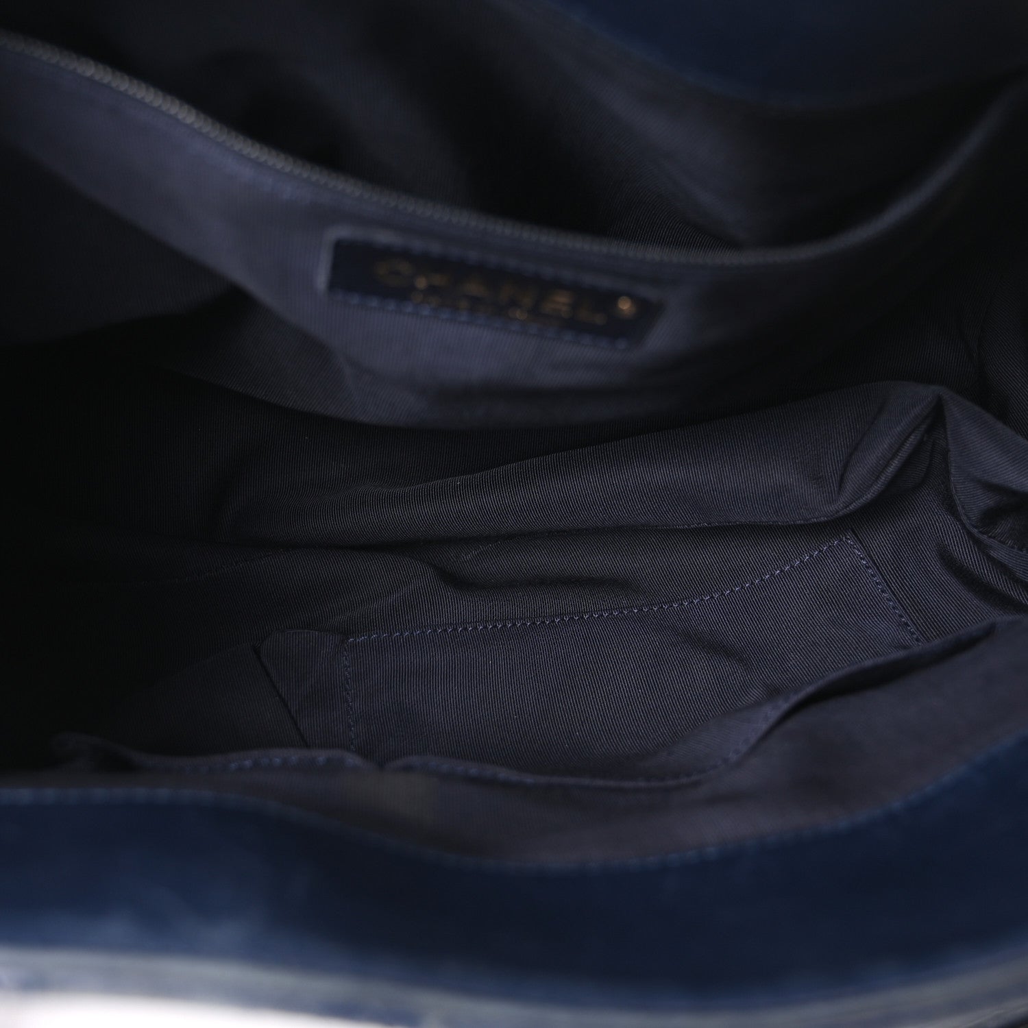 Chanel Lambskin Quilted Elegant CC Shopping Tote Navy Black 5 of 10