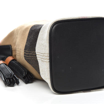 Burberry Canvas Mega Check Mini Ashby Tassel Crossbody Black 6 of 11