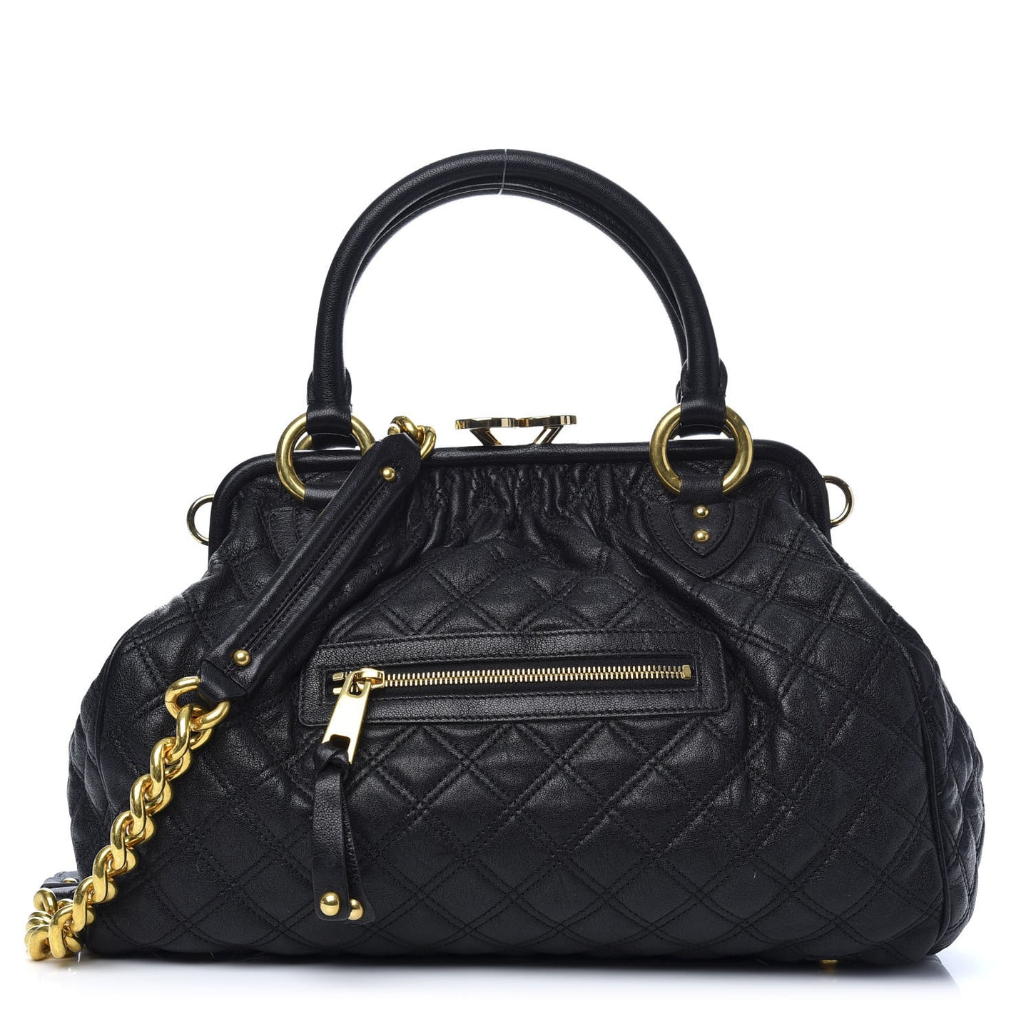 Calfskin Quilted Stam Black