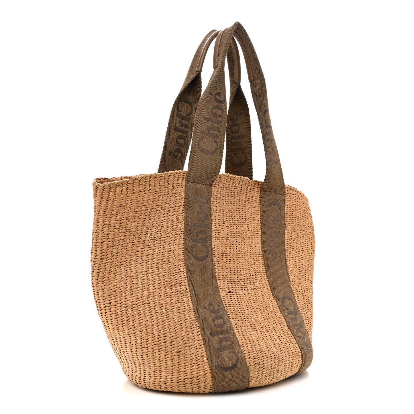 X MIFUKO Raffia Large Woody Basket Bag Green