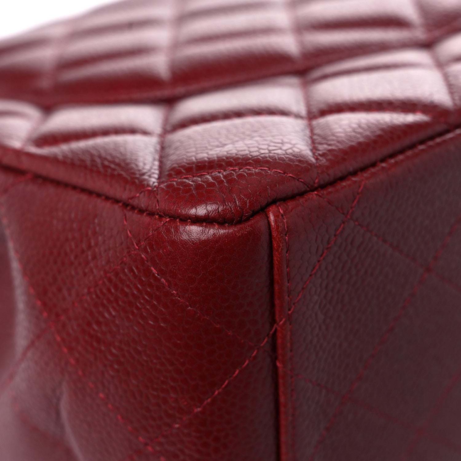 Chanel Caviar Quilted Maxi Double Flap Dark Red 10 of 16