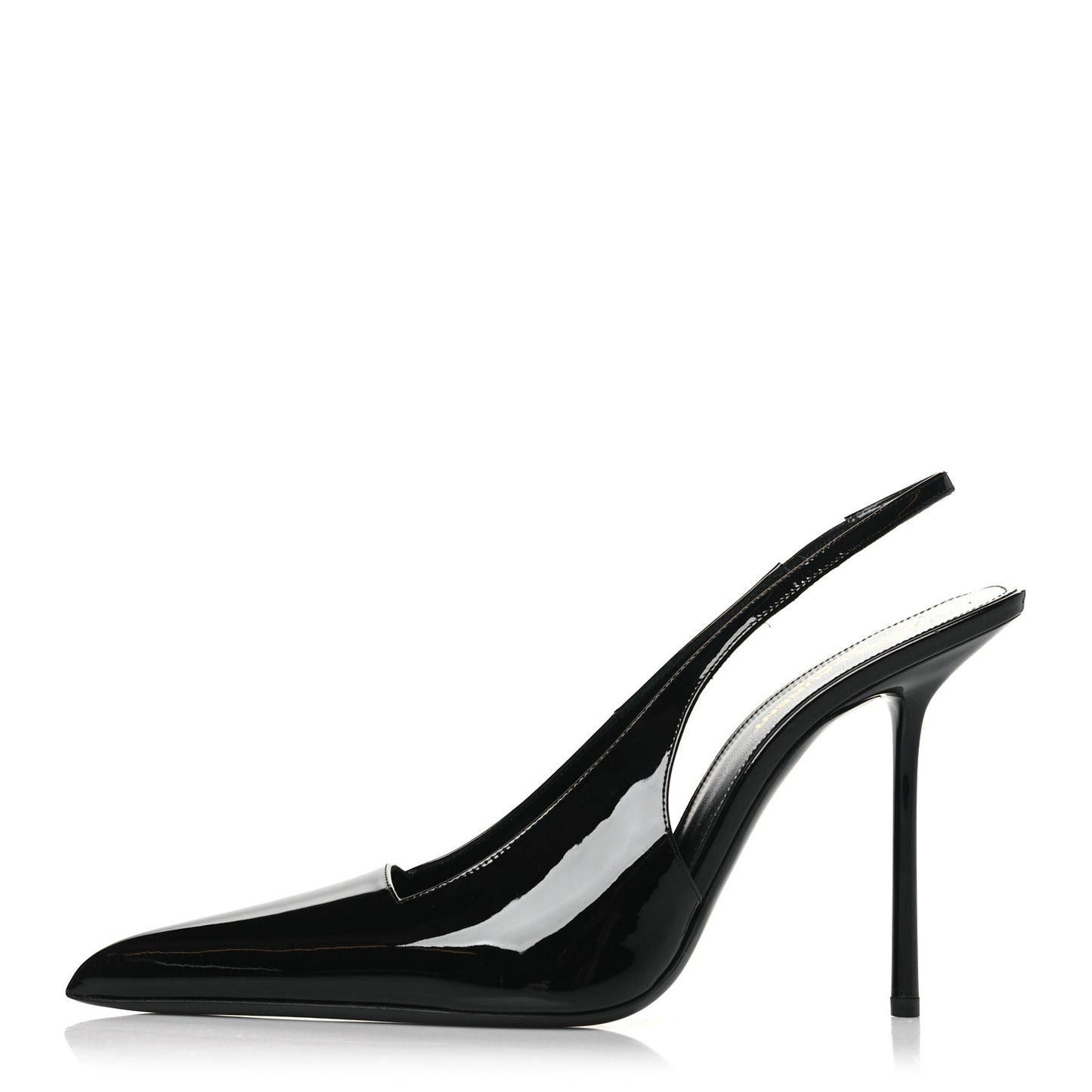 Patent Calfskin Kiss 105 Slingback Pumps 40 Black